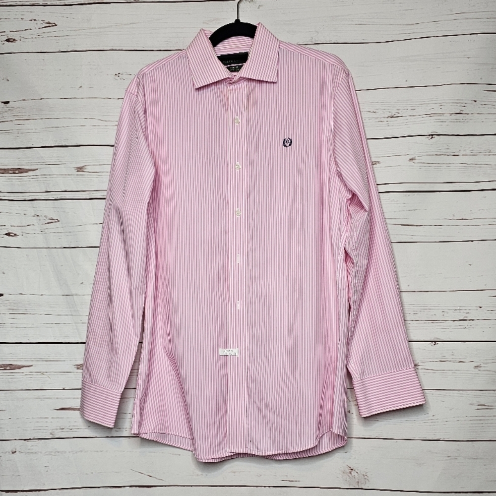 Lauren Ralph Lauren Slim Fit Pink Striped Dress Shirt - Picture 1 of 13